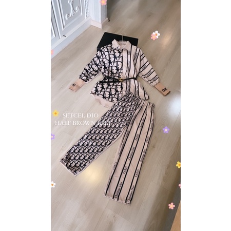 SETCEL DIO ( kemeja + kulot )-HALF BROWN BELT