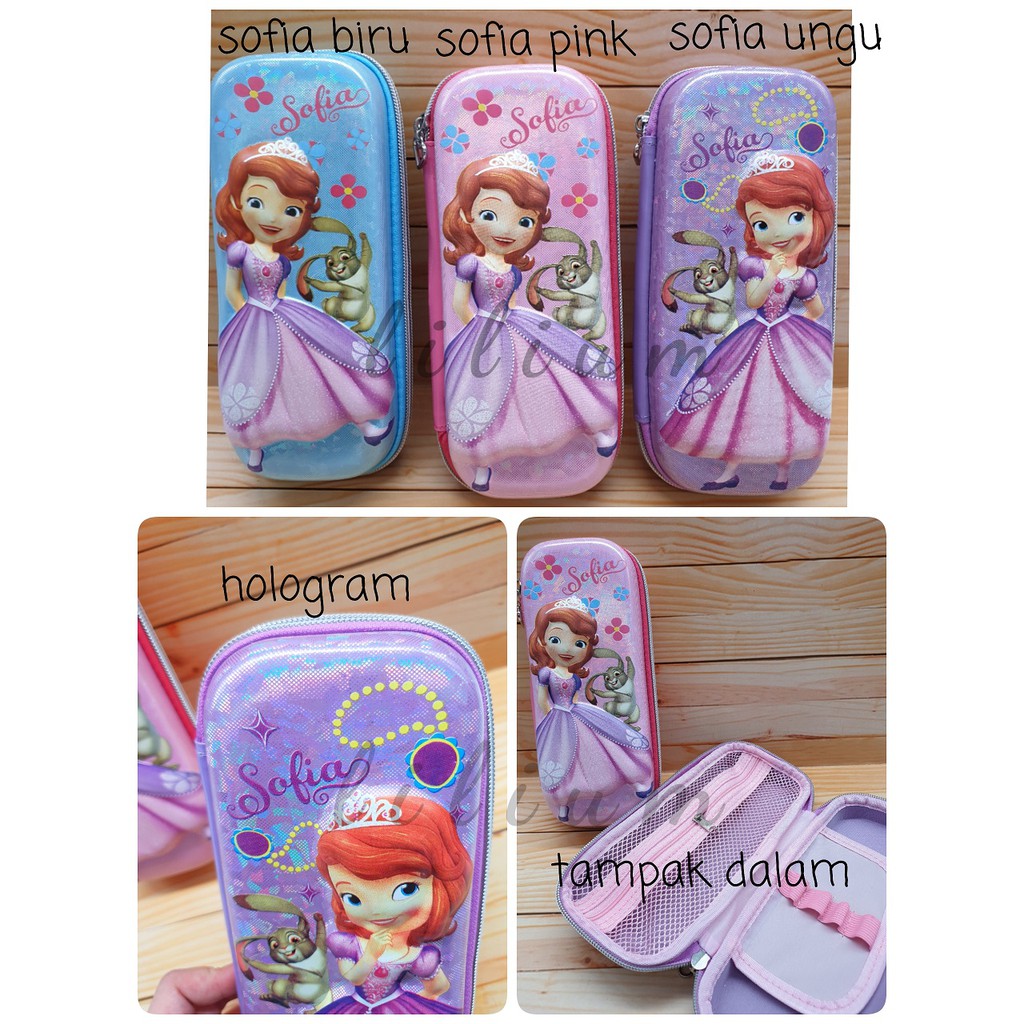 Kotak Pensil 3D Kecil hardcase Princess Sofia Mickey Hello Kitty Avenger seperti Smiggle iron man captain america