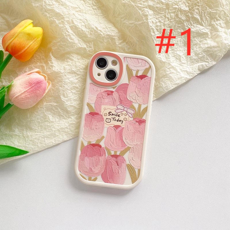 Nice Pink Tulip Soft Case VIVO Y11 Y12i Y12 Y15 Y17 Y19 S1 Pro Y50 Y30 Y30i Y20 Y20i Y20S Y12S Y21 Y32 Y21S Y33S Y33T Y15S Y15A Y76S Y76 V9 Y91C Y93 V11i V20 Pro V23E 23 Pro Yellow Little Flower Casing