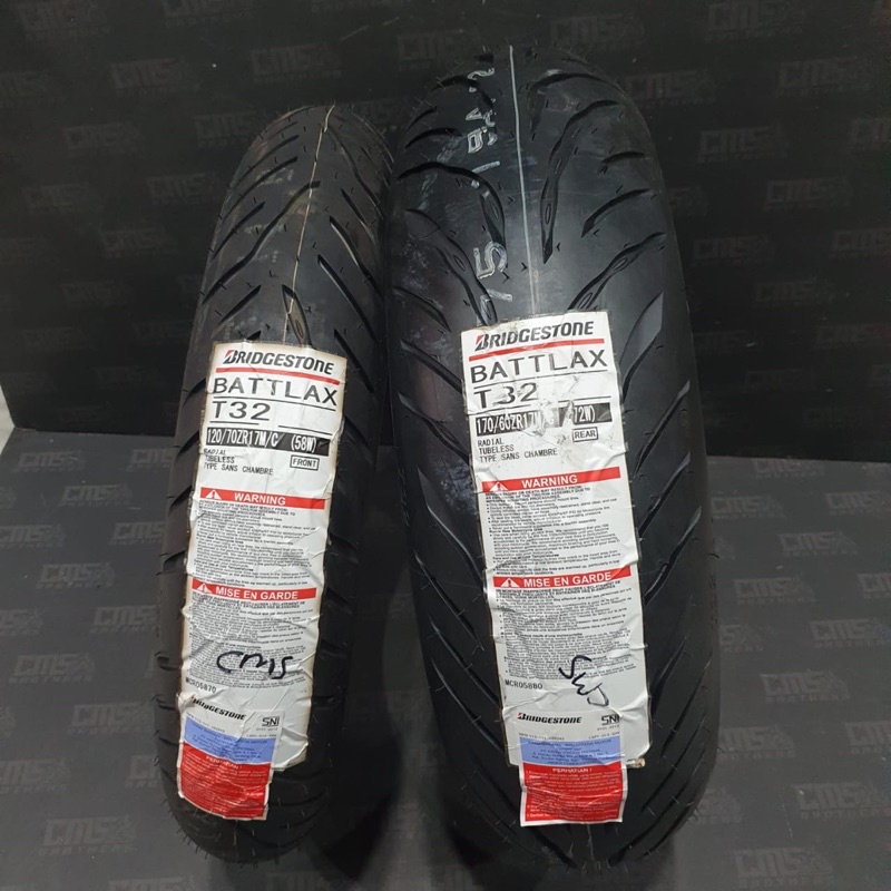 Ban Luar Bridgestone Battlax 120 70 17 dan 170 60 17 T32 Tubeless