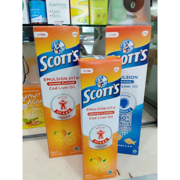 SCOTT'S EMULSION 200ML- 400ML RASA JERUK & ORIGINAL / VITAMIN PENAMBAH NAFSU MAKAN