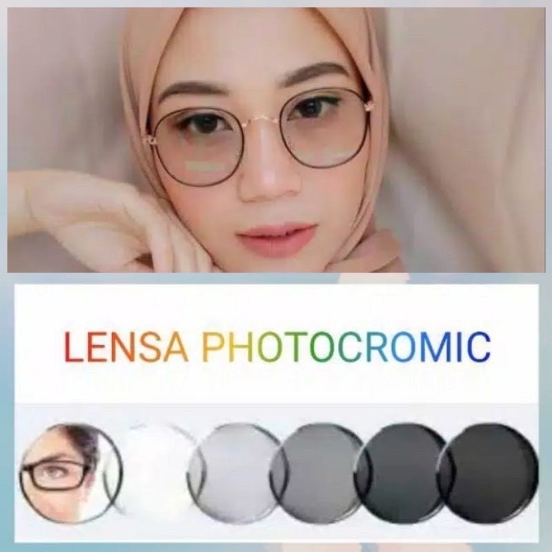 Kacamata Photocromic Fashion 2261 UNISEX Anti radiasi Blueray Lensa Normal/Minus Kacamata Korea Antiradiasi bluray bluecromic bisa minus dan request minsu dan cyl silinder