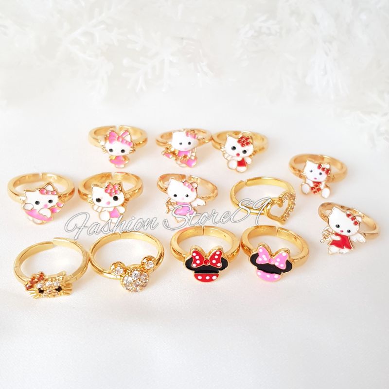 Ready Cincin Anak murah Karakter Impor Perhiasan lapis emas Flexibel