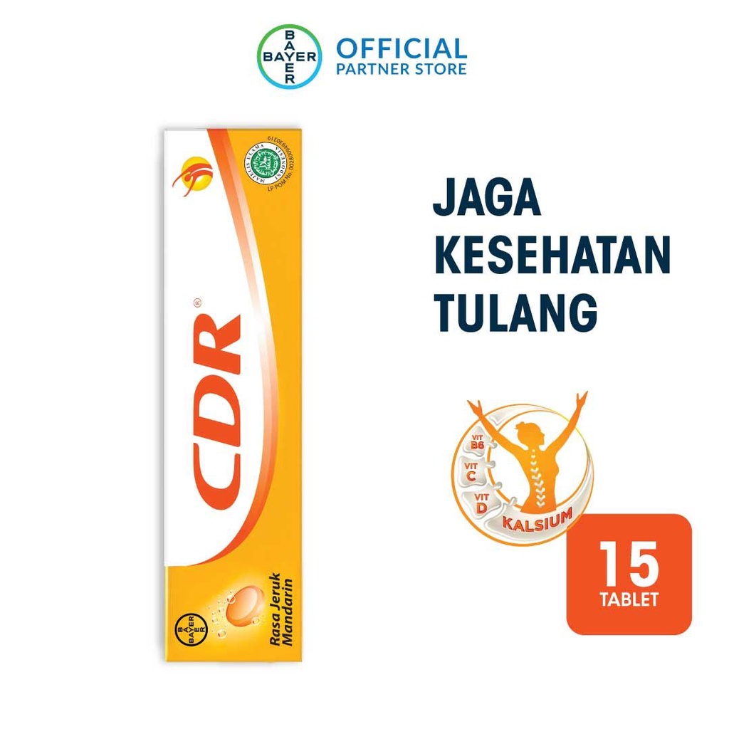 CDR Rasa Jeruk isi 15 Tablet - Calcium D Redoxon Original