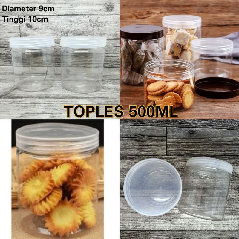 (TOPLES JAR) TOPLES PLASTIK 500ml / TOPLES SNACK KUE