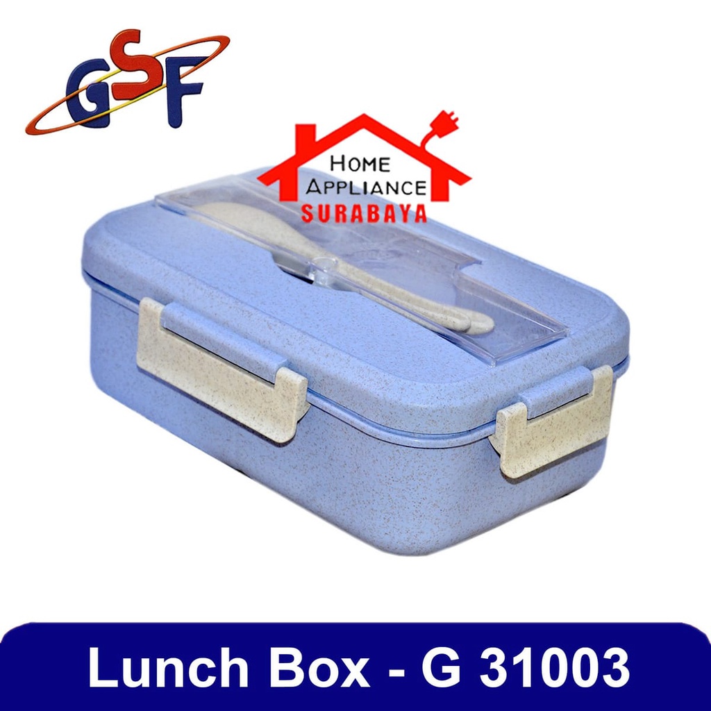 Lunch Box Set Sekat 3 Kotak Tepak Bekal Makan Wheat Straw - Gandum Free Sendok Garpu Set GSF 31003 / GSF 3103