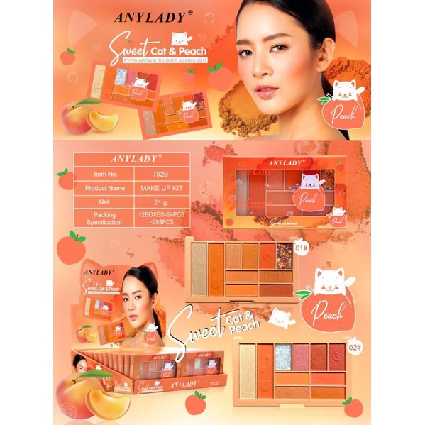 [Per Pc] Eyeshadow Anylady Sweet Cat &amp; Peach 792B