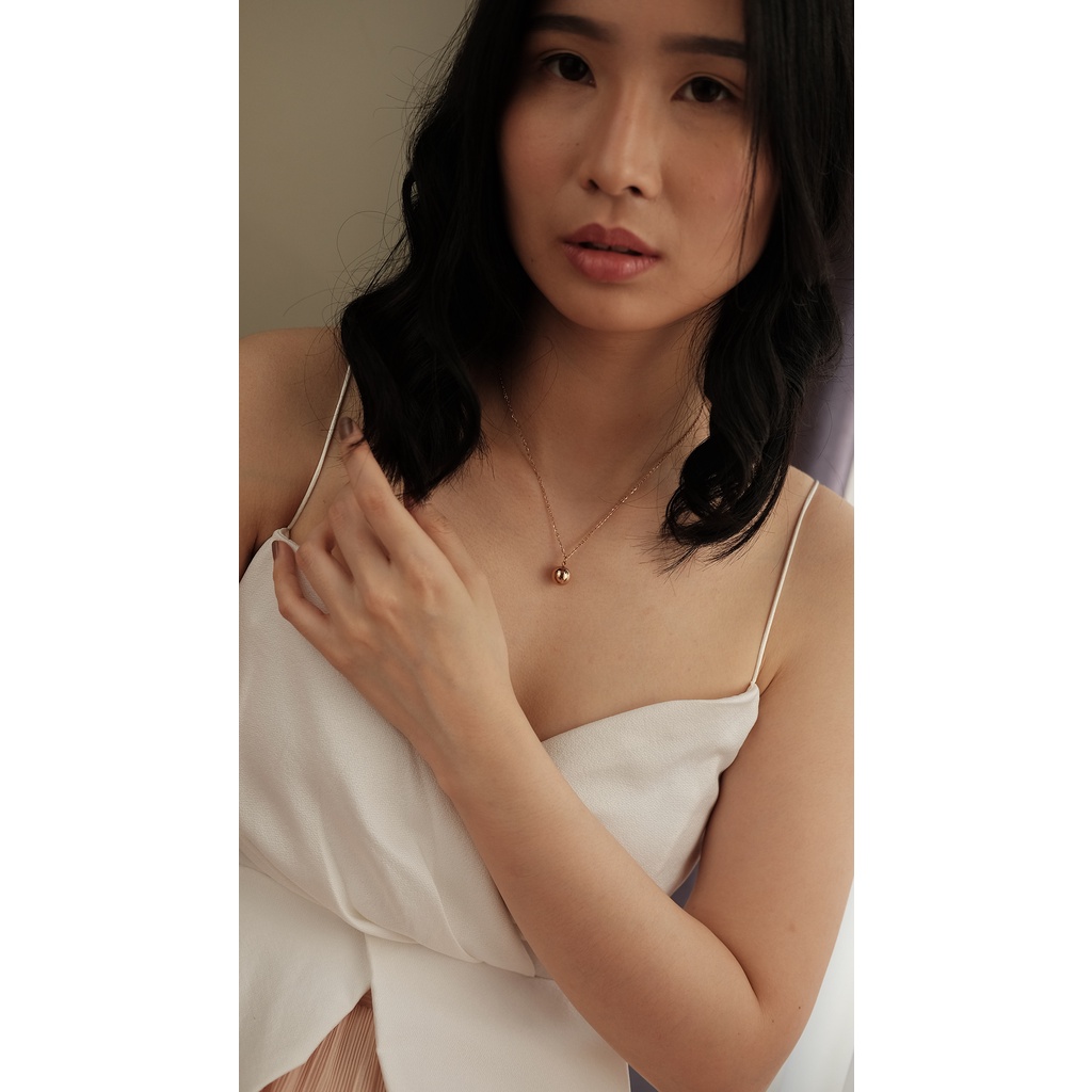 LUCIA - Kalung Titanium Lapis Emas Necklace Perhiasan Tunangan Anti Karat Stainless  1010