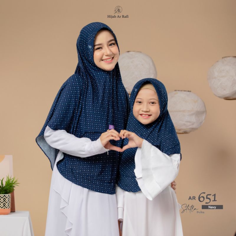 Couple Hijab AR 651 Jilbab Arrafi Kerudung Instan Mom & Kids
