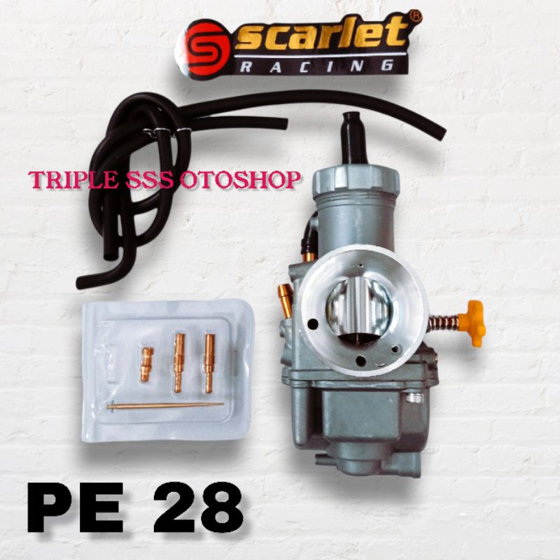 KARBU KARBURATOR RACING SCARLET PE 28 SET PILOT JET MAIN JET SLANG