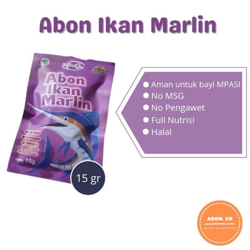 

ABON IKAN MARLIN ABIQU BAYI MPASI 15gr SEHAT NON MSG TANPA PENGAWET