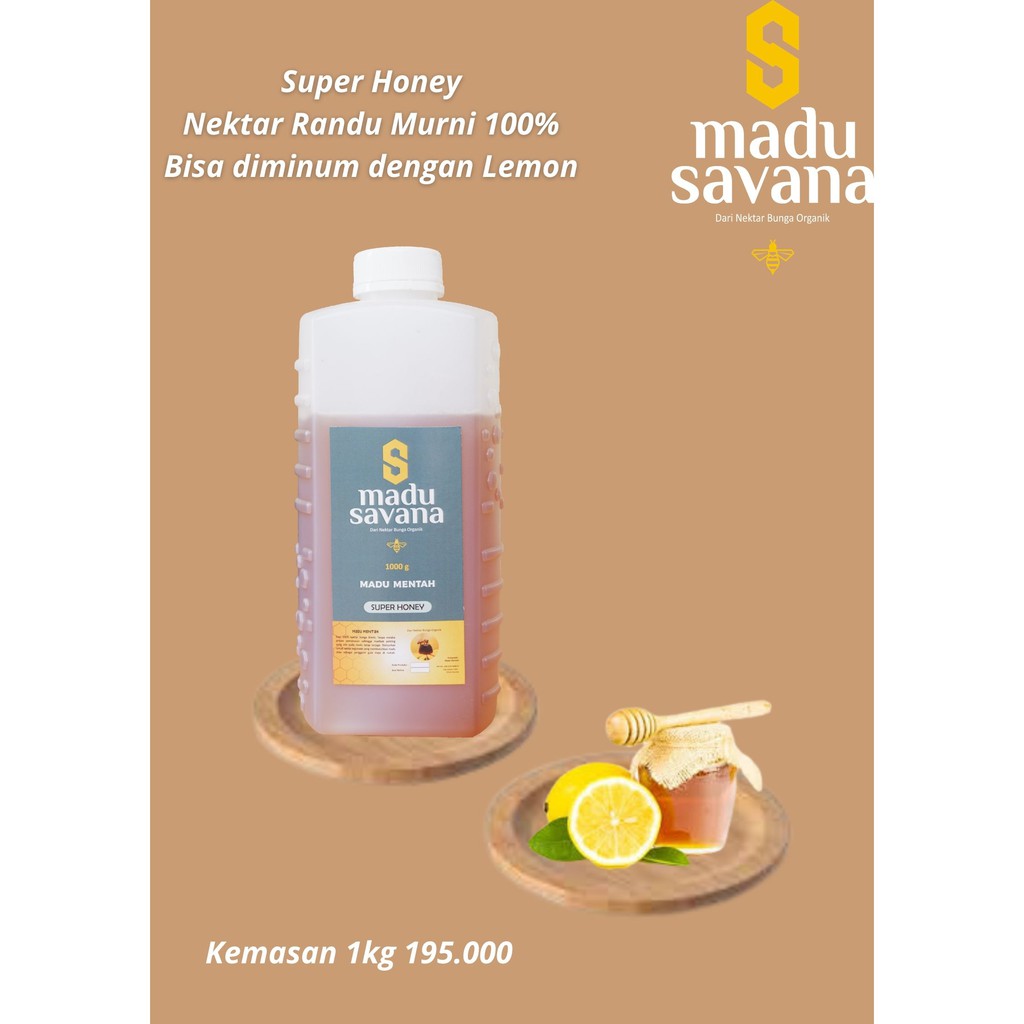 

Super honey 1kg asli murni 100% - Madu savana