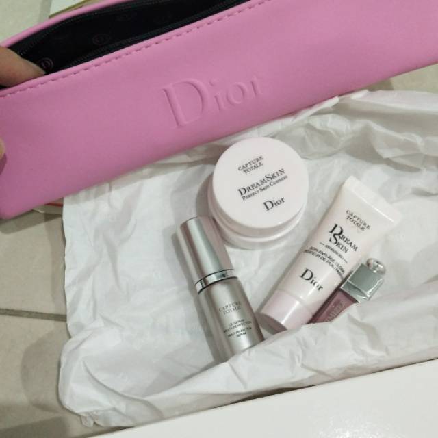 Dior pouch skincare and makeup set