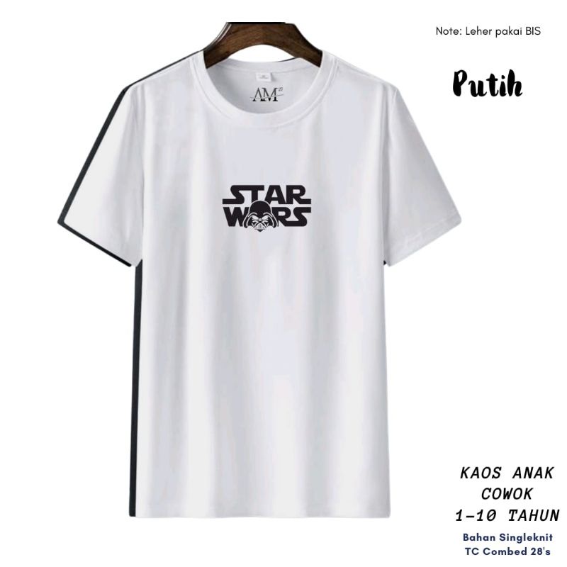 Baju Kaos Anak Cowok 3 tahun - Pria Dewasa ukuran S-7XL-XXXL Dewasa Star WAR 12warna