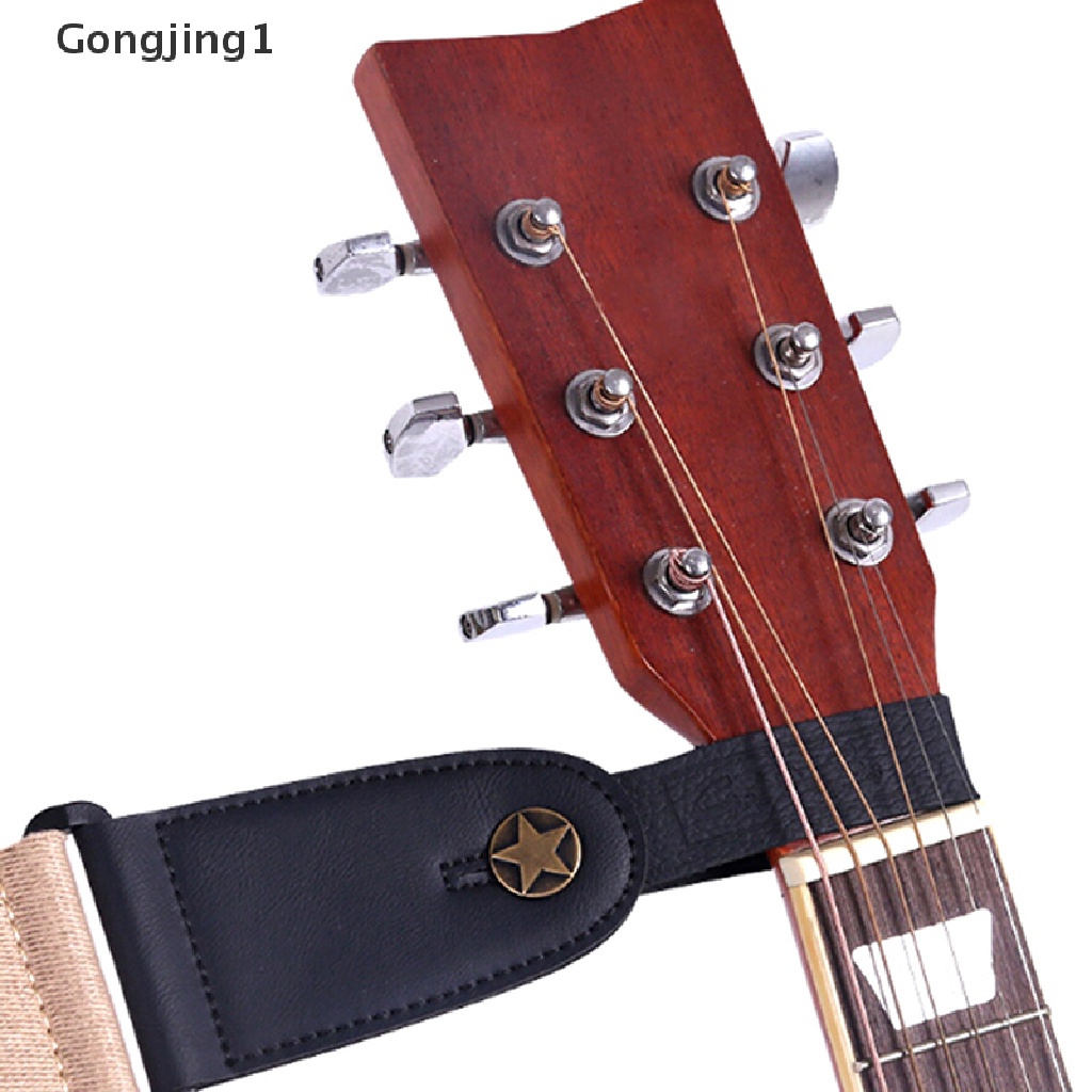 Gongjing1 1pc strap holder Gitar Akustik / Elektrik / bass Bahan Kulit Warna Hitam