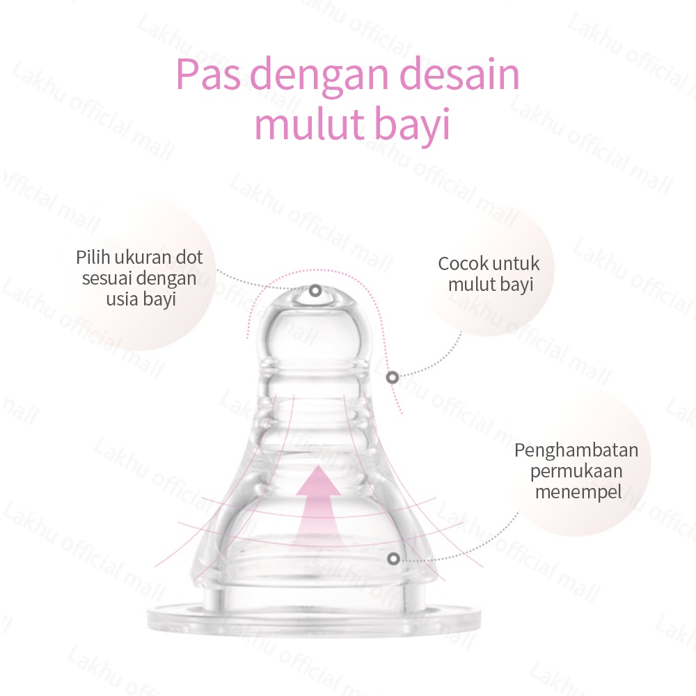 Lakhu 3.8cm Dot bayi slim neck nipple /empeng bayi BPA Free