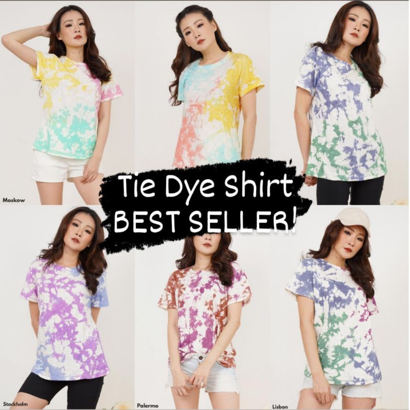 JANE COLLECTION || Marbelo Shirt Kaos Tie Dye Loose TShirt Handmade BIGSIZE Tie Dye Crop Shirt XL