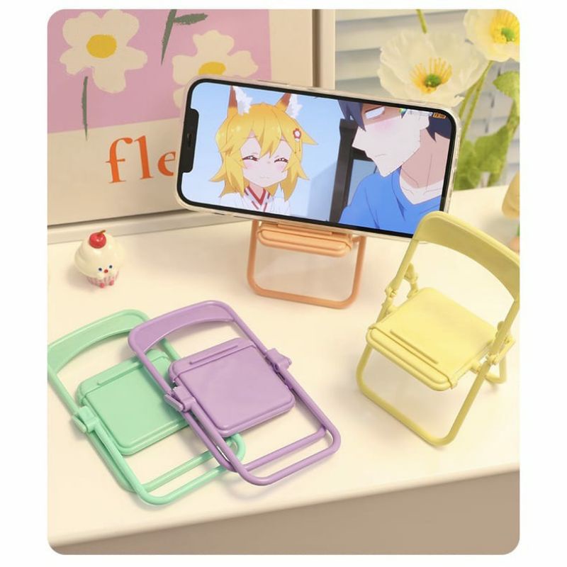 ~ PIYOSHI08 ~ Folding Stand Handphone Model Kursi Macaron / Sandaran HP Kursi AF226