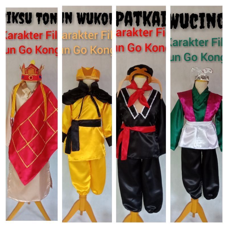 Kostum Cosplay Karakter Film Sun Wukong Sun Go Kong Kera Sakti Anak Biksu Tong Pat Kay Wujing Wucing