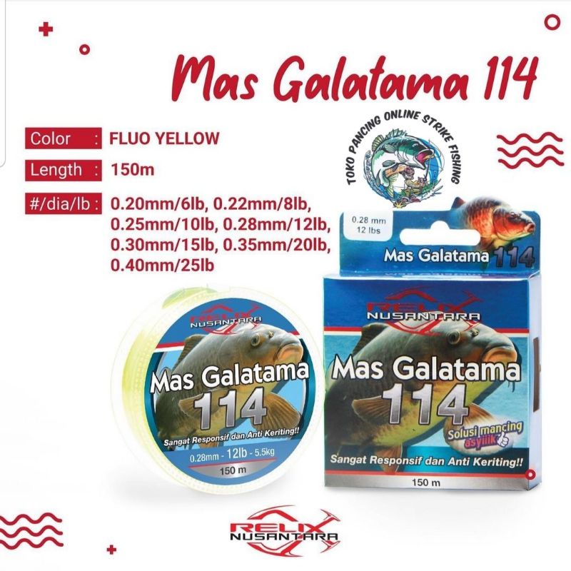 Senar pancing Relix Nusantara Mas Galatama 114 panjang 150 m