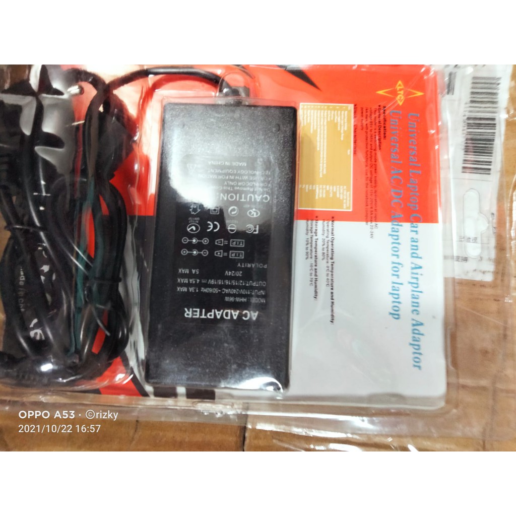 Adaptor Laptop Universal 96W Berkualitas 12/15/16/18/19/20 Volt