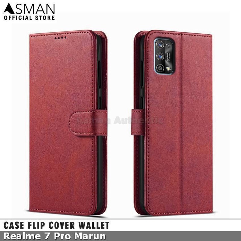 Asman Case Realme 7 Pro Leather Wallet Flip Cover Premium Edition