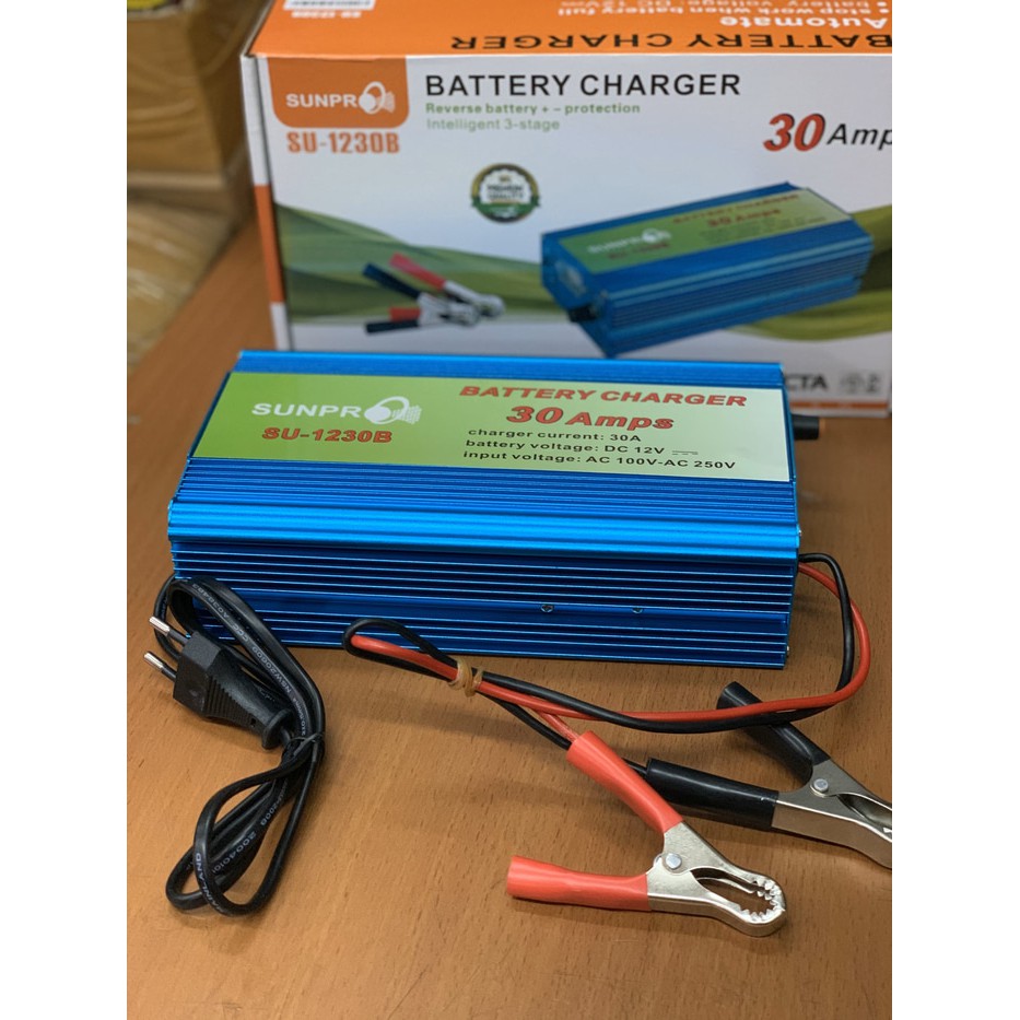 Charger Battery 30A otomatis SUNPRO SU-1230B / cas aki 12V mobil motor