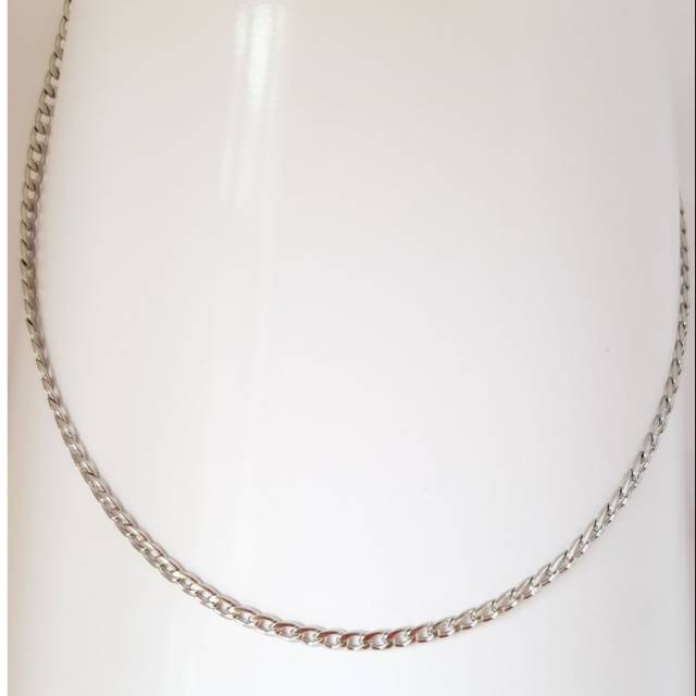 kalung fashion titanium silver import putih KGS01