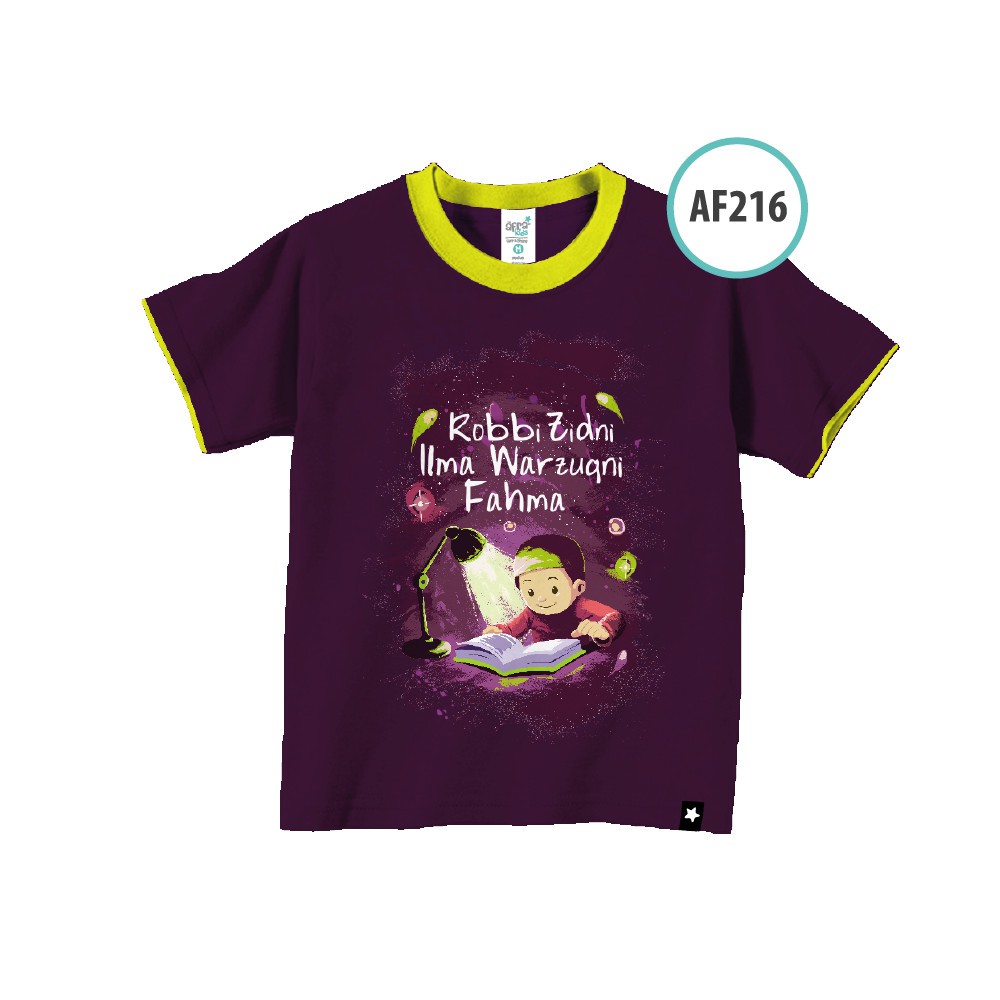 Kaos Anak Muslim Afrakids AFRA - AF216 Robbi Zidna Ilma Warzuqni Fahma