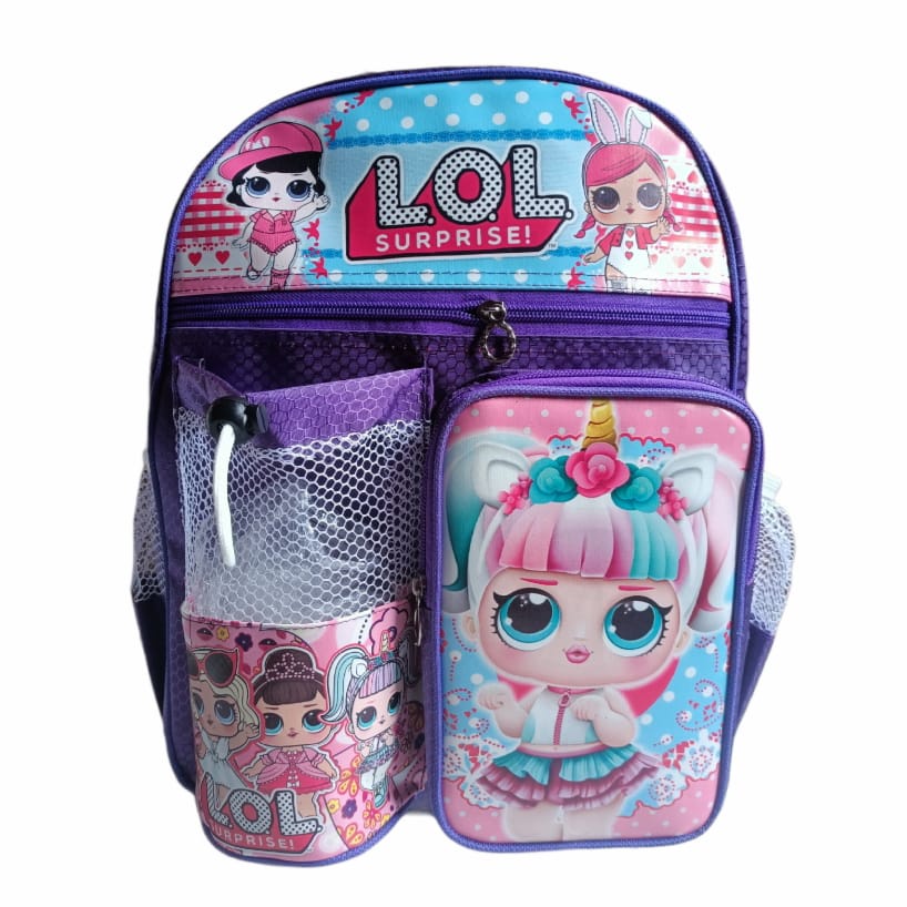 tas anak sekolah SD - tas ransel anak perempuan - tas anak LOL bonusBotol DAN Masker