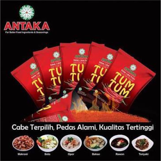 TUM TUM BUBUK CABAI Hot Chili Powder Bumbu Cabe Antaka 100gr