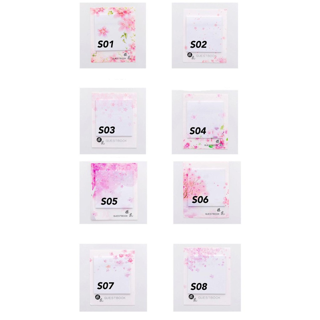 ANEKAGROSIR | STICKY NOTE MOTIF BUNGA SAKURA - MEMO MINI - STICKY NOTE-8