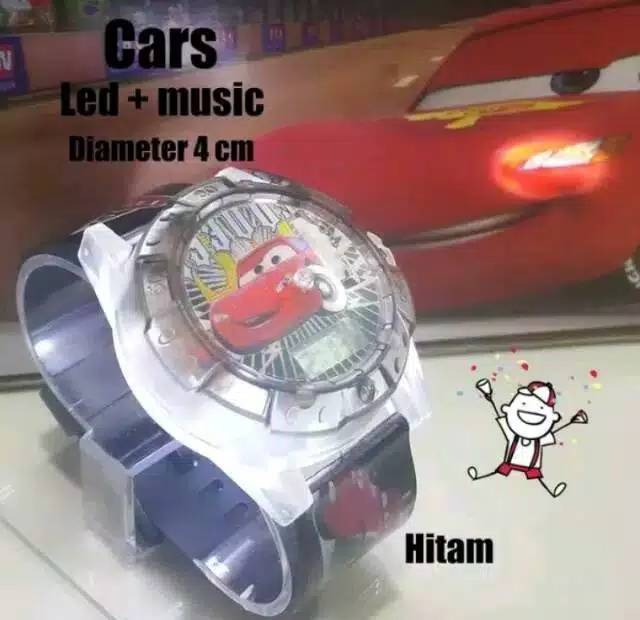 Jam Tangan Anak Laser Musik Melody Karakter Mobil Cars