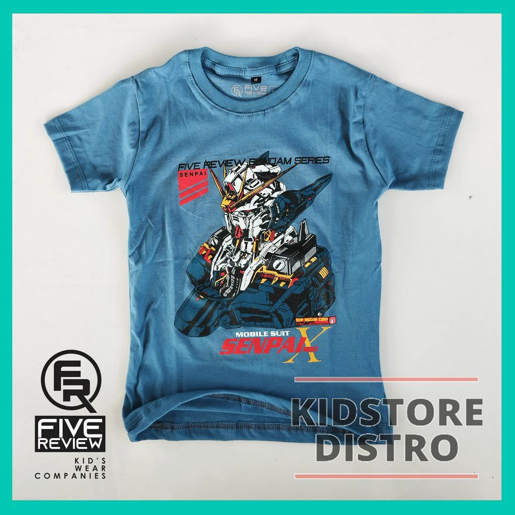 Kaos Anak Baju Karakter Distro Bahan Adem Katun Motif Gundam Senpai