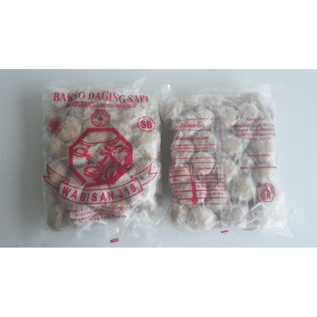 

Bakso Daging Sapi Warisan 319 AB Isi 50 Pcs