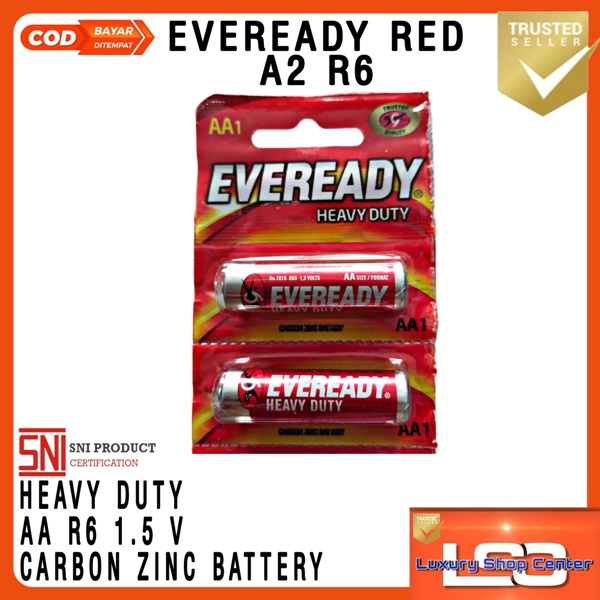 Baterai jam dinding remote AAA A3 / AA A2 1.5V Eveready Merah SNI