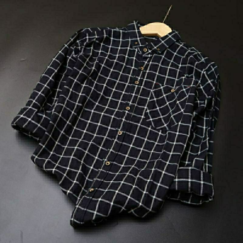 Kemeja Flanel Impor Pria Lengan Panjang Unisex Kemeja Wanita Kemeja Pria Flanel Formal Distro Premium Quality-5