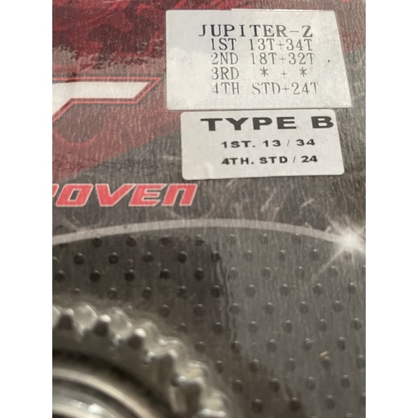 Gear ratio QTT Jupiter Z type B 13.34