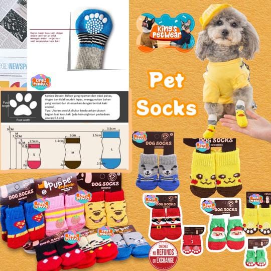 KAOS KAKI ANJING KUCING / DOG SOCK / DOG SHOES / SEPATU ANJING / ALAS KAKI ANJING