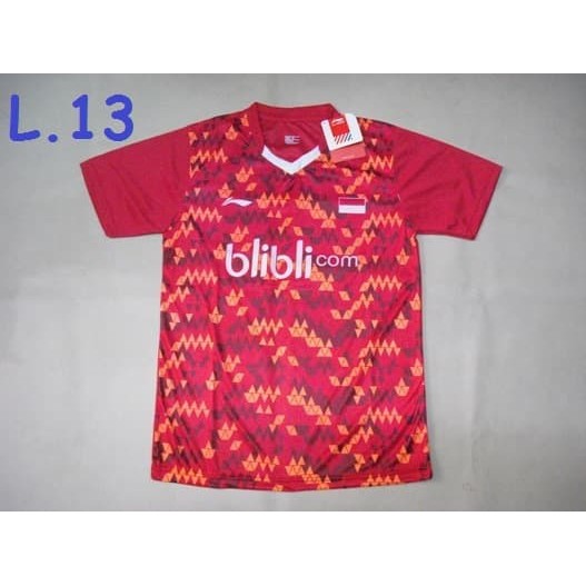 Baju Badminton Baju BADMINTON / BULUTANGKIS Li-Ning L.13 Red Murah