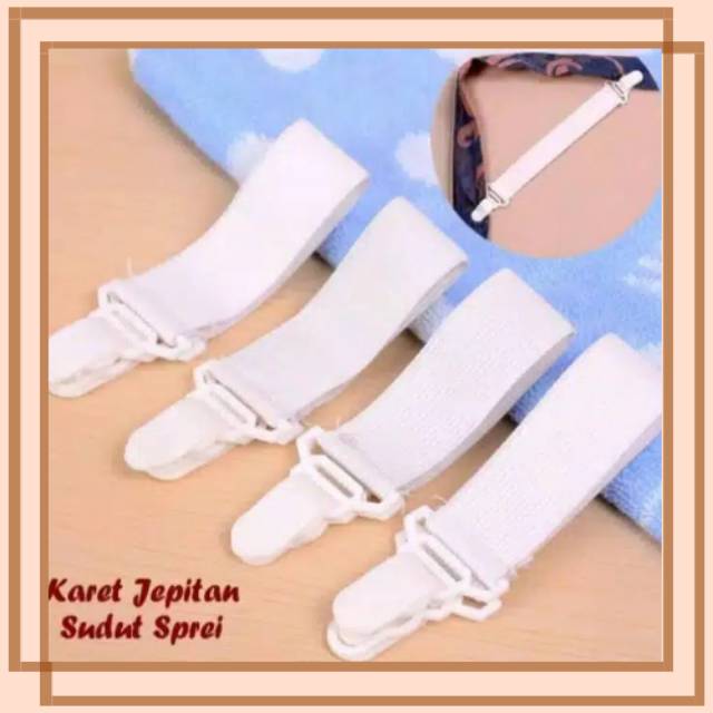 (READY-MEDAN) PENGAIT SEPREI Karet Jepitan Sudut Sprei / Pengencang Sprei