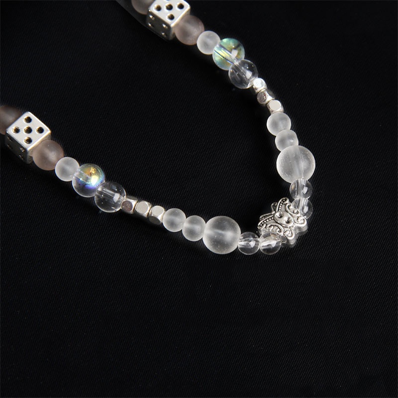 Titanium Steel Necklace Accessories Trendy Simple Personality Dice Pendant