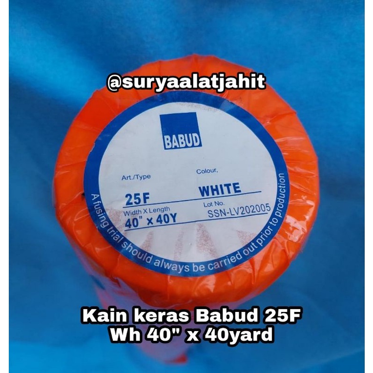 Kain keras kapas Babud 25F Wh ada lem 40&quot;x40y =rp.114.000/1Rol