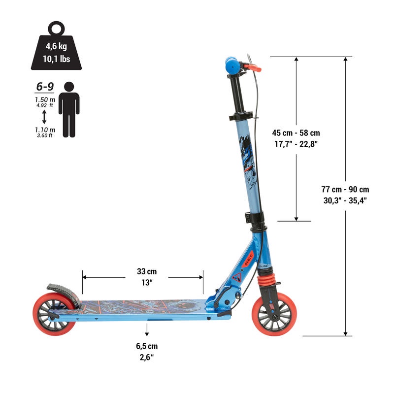 OXELO Mid 5 Scooter Skuter Anak Usia 6-9 Tahun