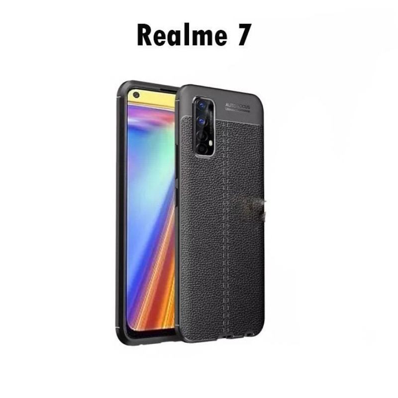 Realme 7 7i C17 7 Pro Narzo 20 Pro Case Kulit Jeruk Carbon Leather Auto Focus