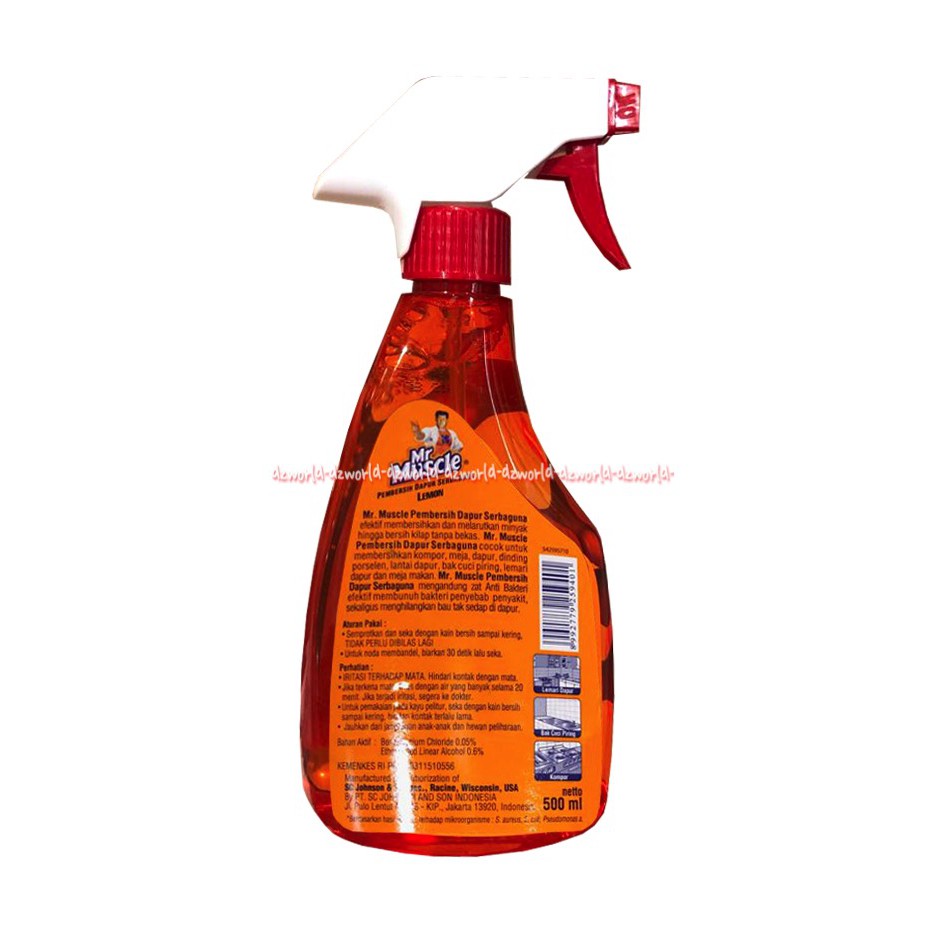 Mr Muscle Pembersih dapur Serbaguna Bebas Minyak Orange lemon Botol Spray 500ml Mrmuscle