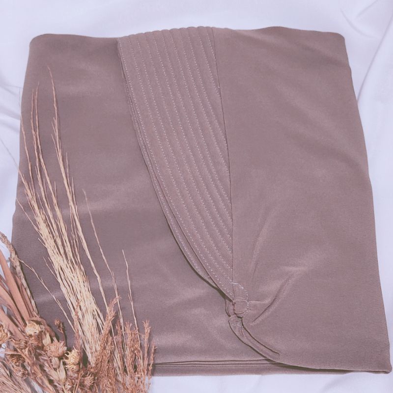 Jilbab Instan Jersey korea hijab jersey karet dagu By Miftah Collection Part 1-Deep mocca
