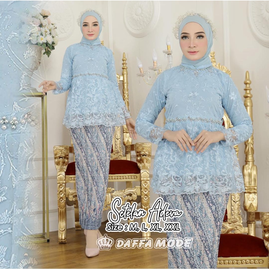 Setelan Kebaya Adela / Kebaya Modern / Kebaya Wisuda / Kebaya Brukat / Kebaya Lamaran / Baju Kebaya Modern /Kebaya Kondangan / Kebaya Wisuda Modern / Kebaya Payet Mewah