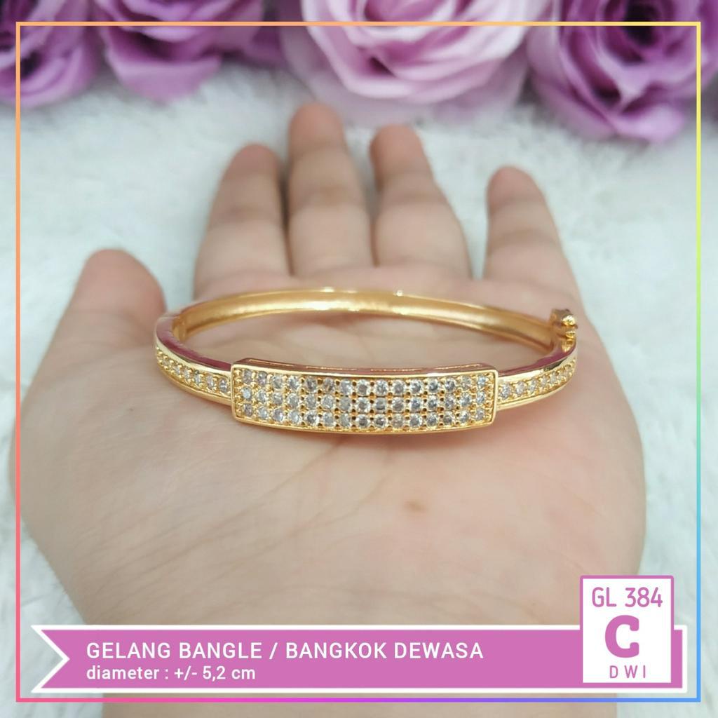 Gelang xuping gelang dewasa permata gelombang perhiasan lapis emas gold GL 384