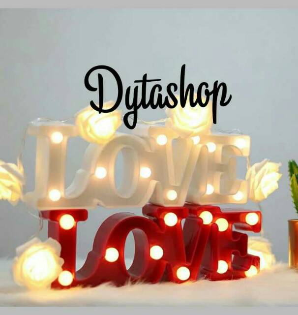 LAMPU LED TULISAN LOVE 3D